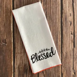 18" Blessed Embroidered Kitchen Towel