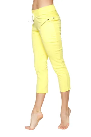 4/5 Length Zipper Pocket Capri Yoga Pant (Tropic Yellow)