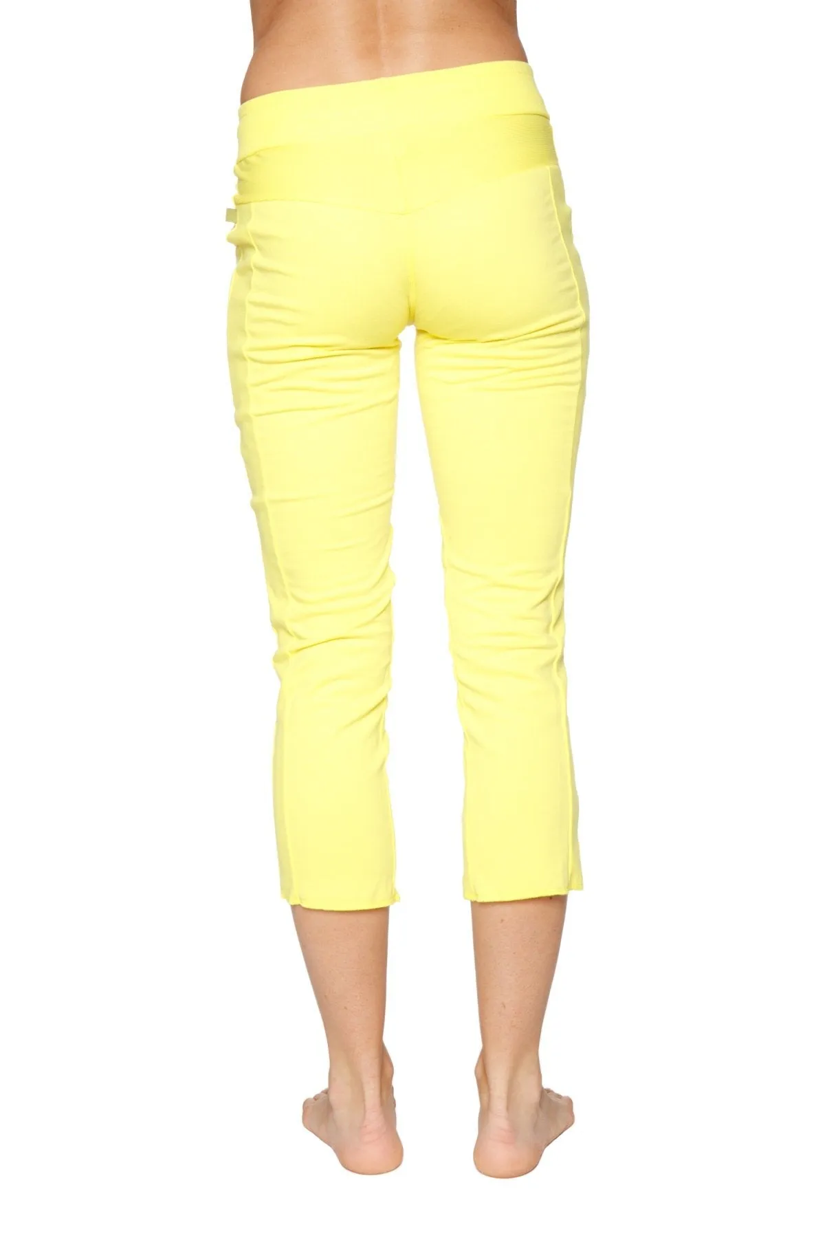 4/5 Length Zipper Pocket Capri Yoga Pant (Tropic Yellow)