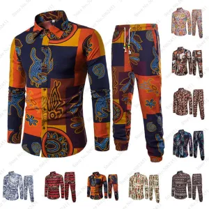 African Clothes Bazin Riche Danshiki Men Printed Blouse Tshirt Sport Harem Pants Fashion Streetwear Indian Tee Tops Clothing Set