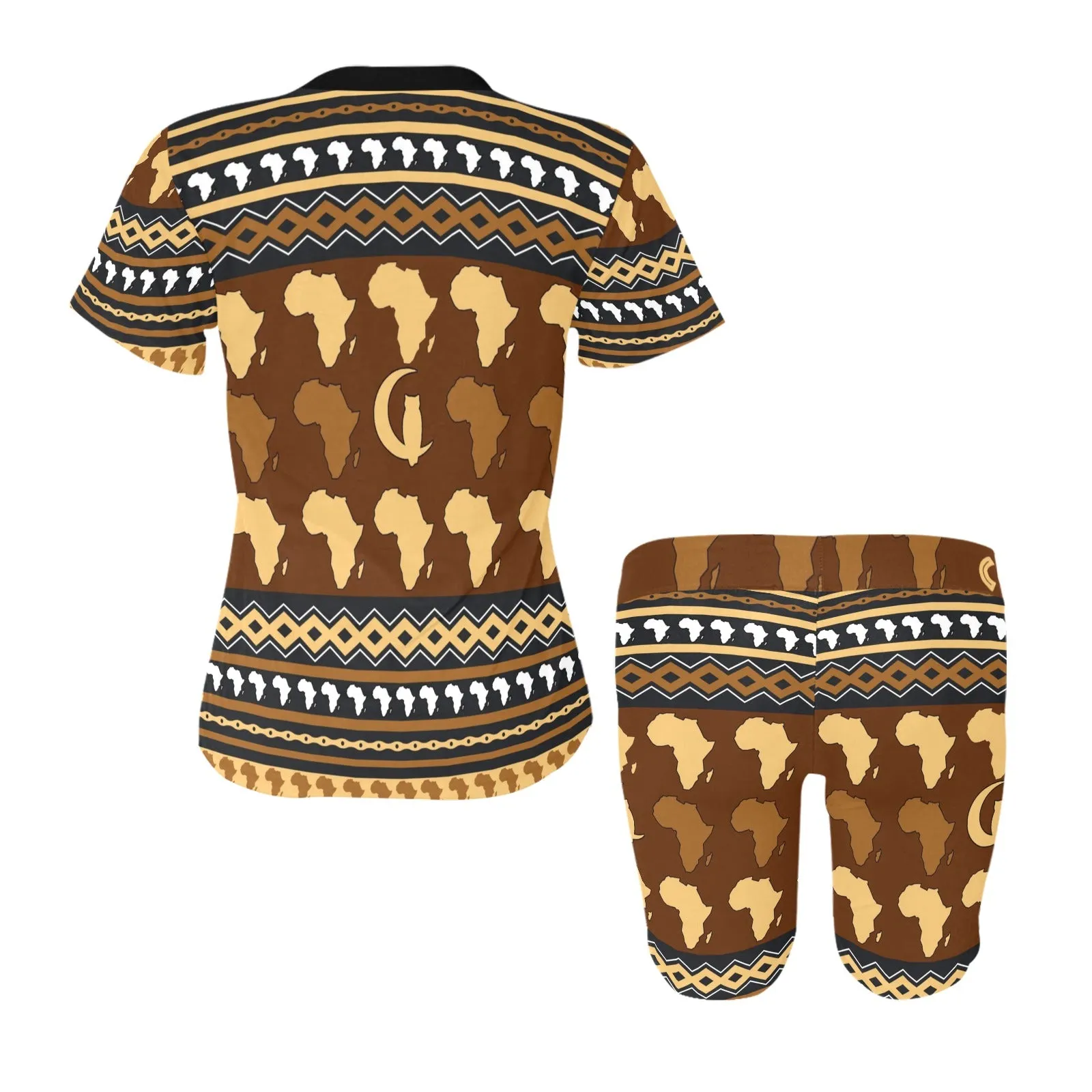 AFRICAN ORNEMENT Women's Short Yoga Set