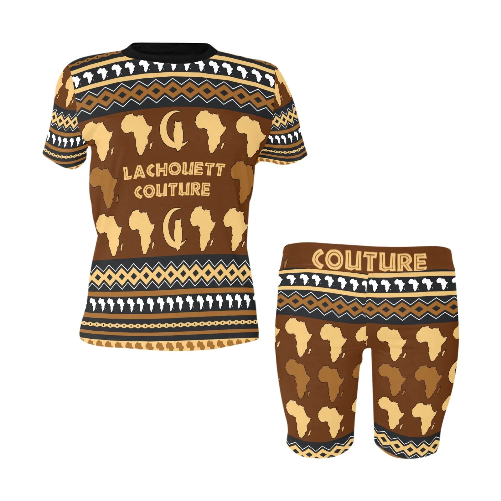 AFRICAN ORNEMENT Women's Short Yoga Set