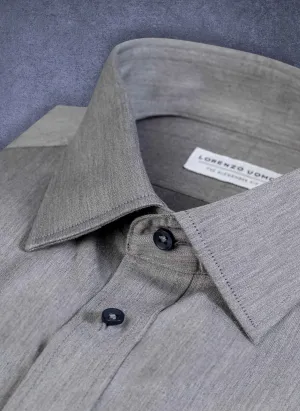 Alexander in Silver Mélange Twill Shirt