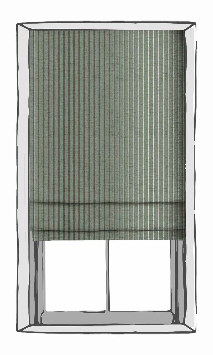 'Alluring Sky' Custom Striped Window Shades (Duck Egg Blue)