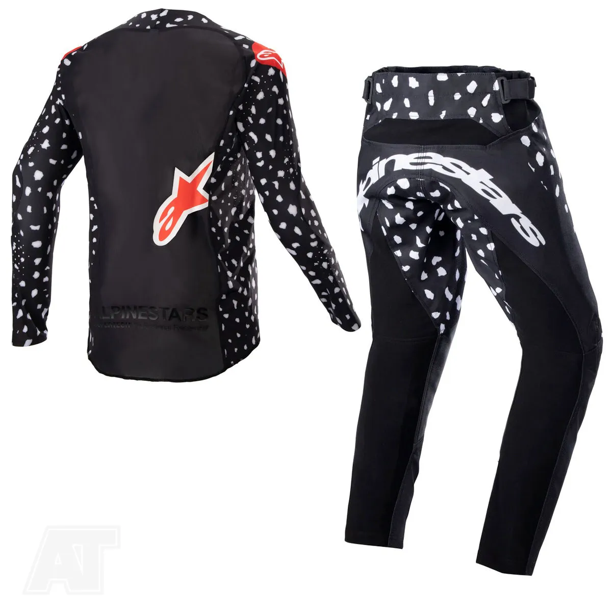 Alpinestars Youth Racer North Black Neon Red Motocross Kit Combo