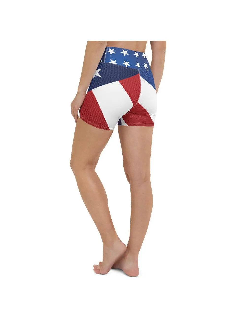 American Flag Yoga Shorts