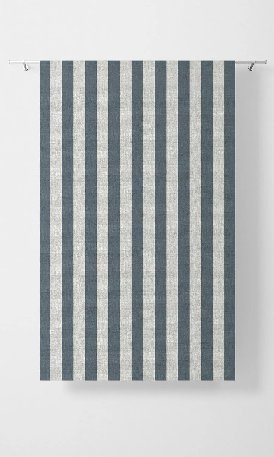 'Awning' Modern Striped Custom Shades (Petrol Blue/ White)