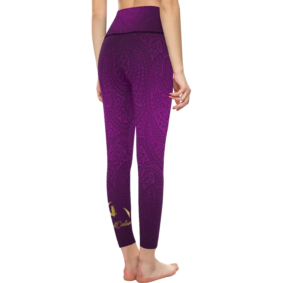 BANDANA LUXURY GRAPES High-Waisted Leggings