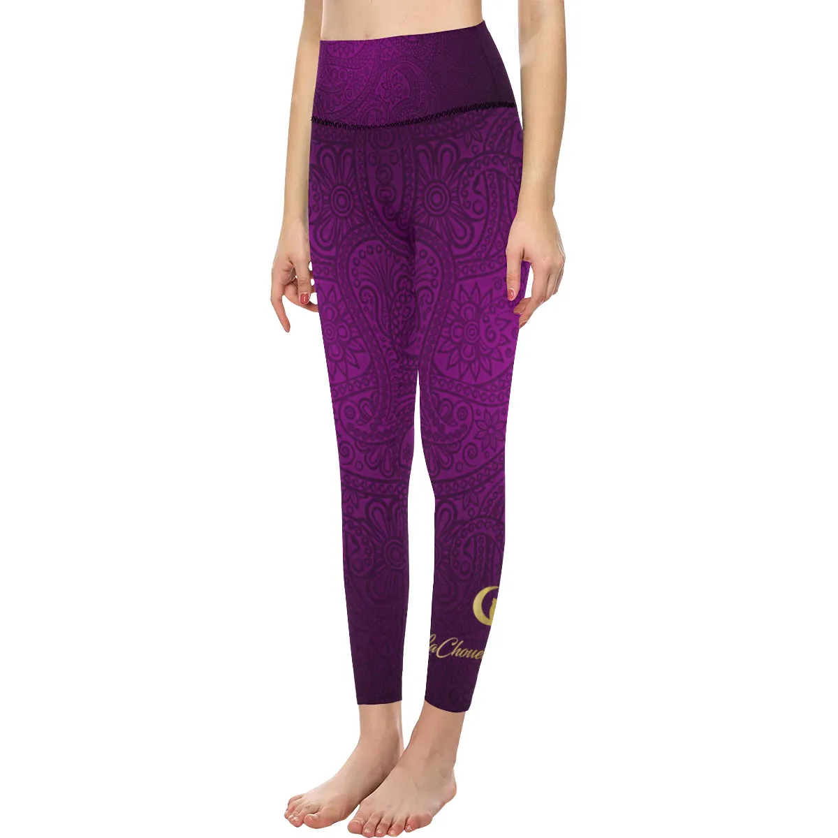 BANDANA LUXURY GRAPES High-Waisted Leggings