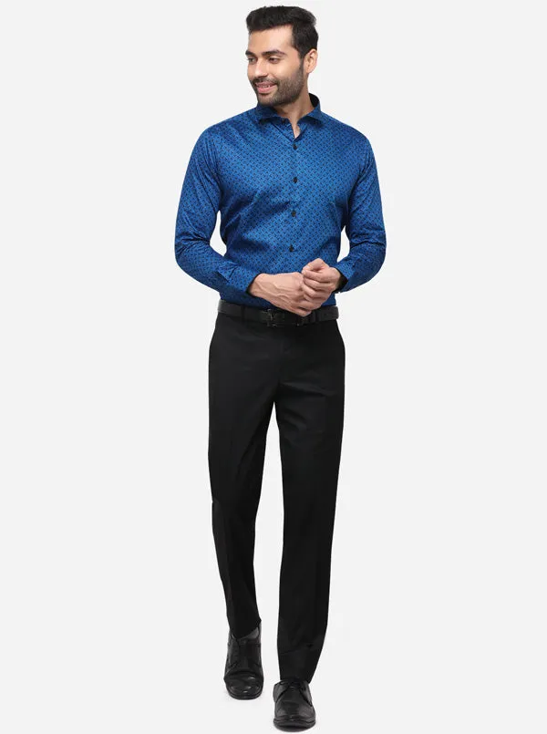 Black Super Slim Fit Solid Formal Trouser | Greenfibre