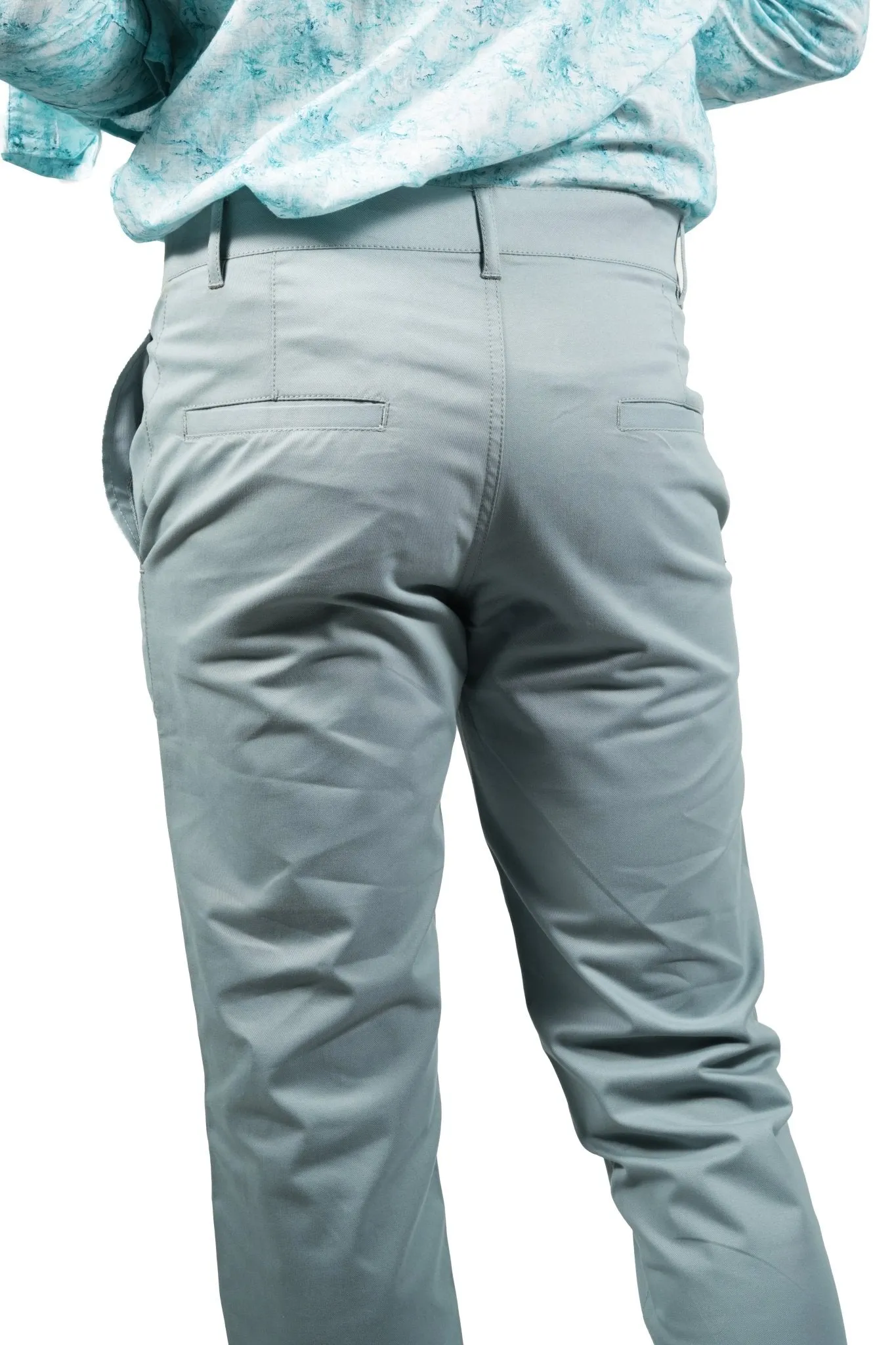 Blue Grey Color Cotton Trouser Pants for Men