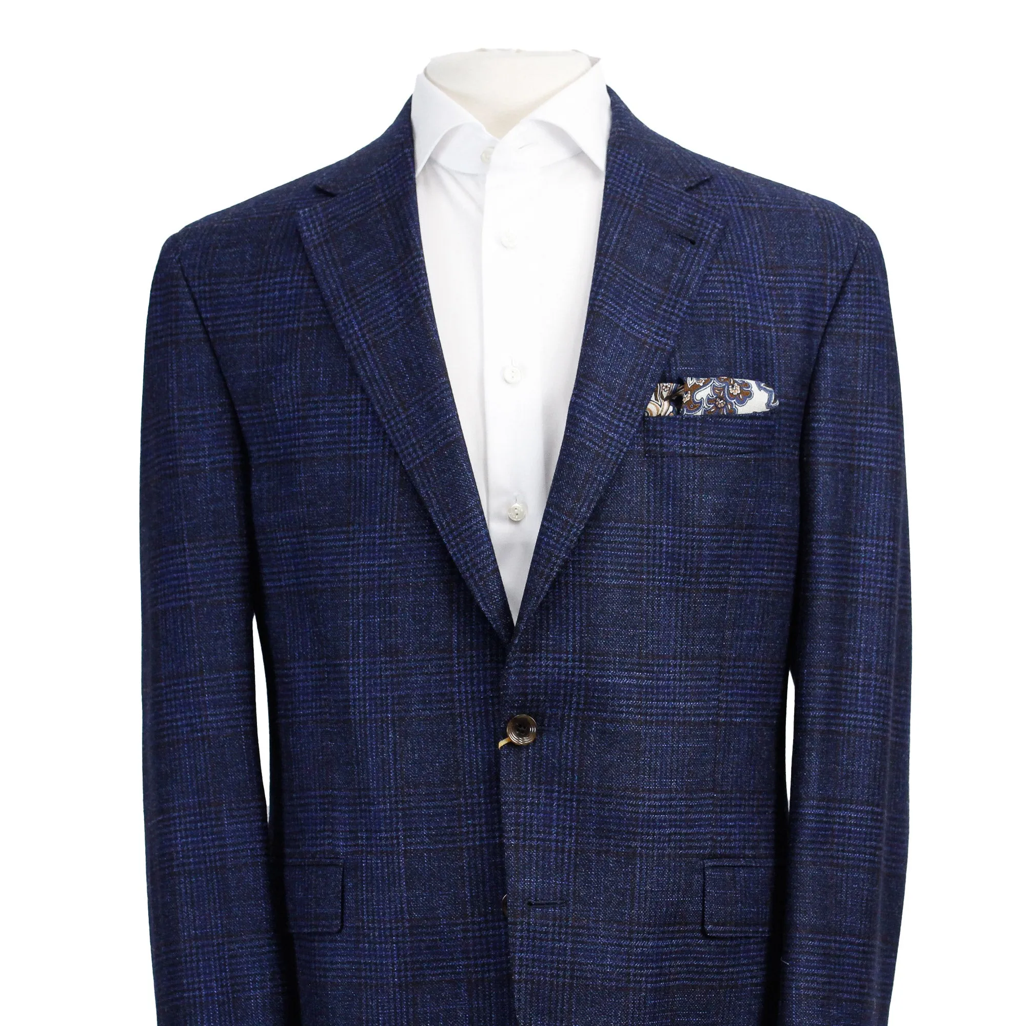 Blue Prince of Wales Check McAllen Contemporary Fit Sport Coat - Jack Victor