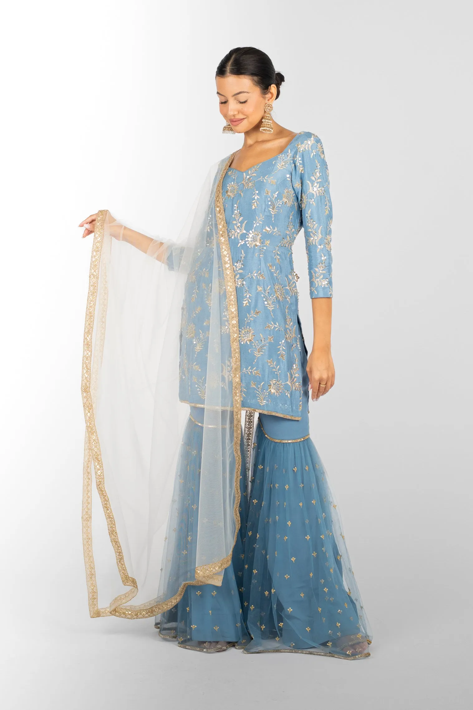 Blue Sitara Suit and Dupatta