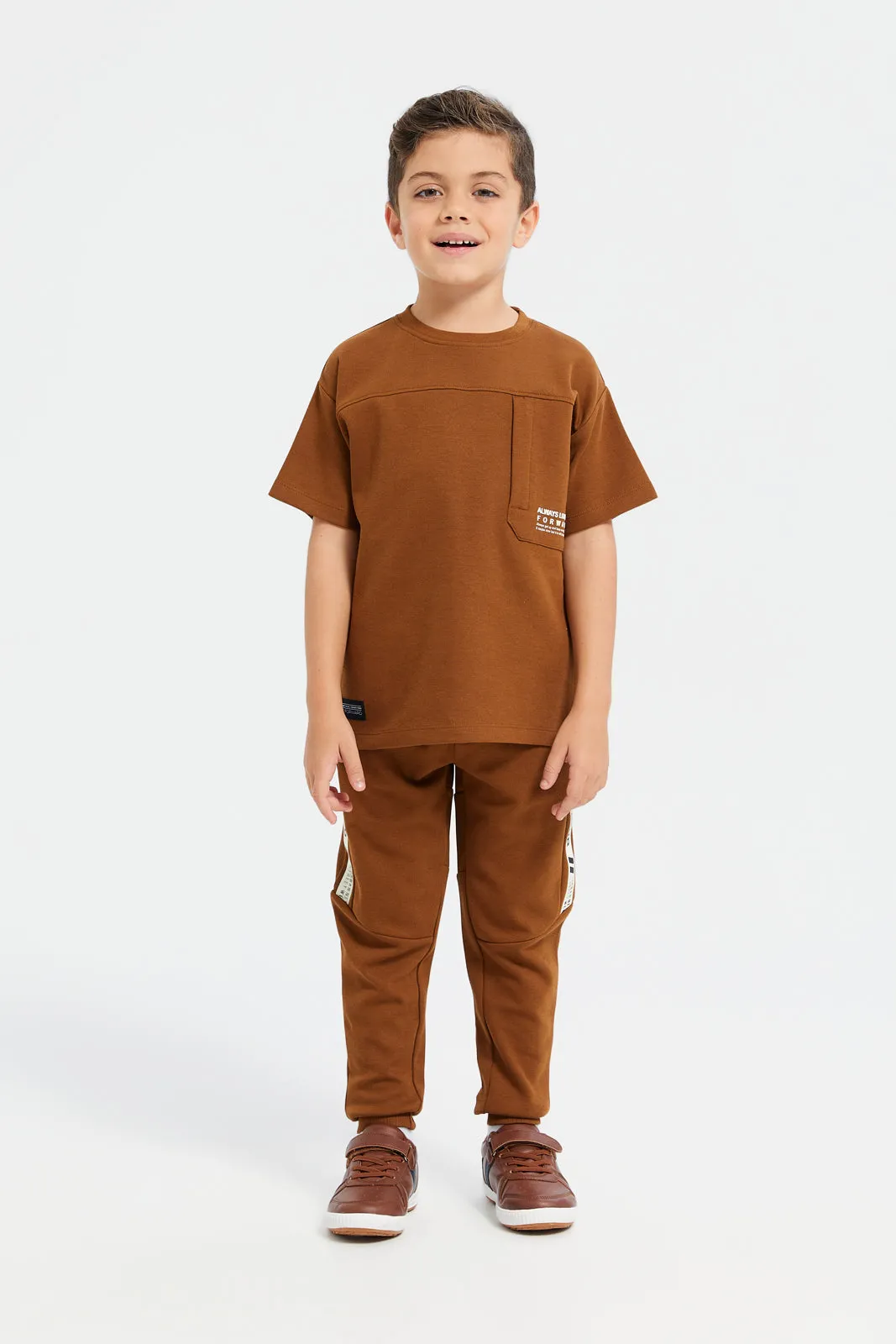 Boys Black Jog Pant With Side Tape