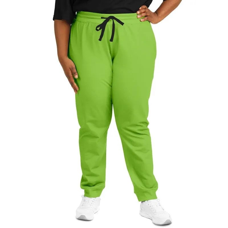 Bright Warm Green Joggers | Unisex | with PLUS sizes | Bright Pure Warm Green | C50M0Y100K0