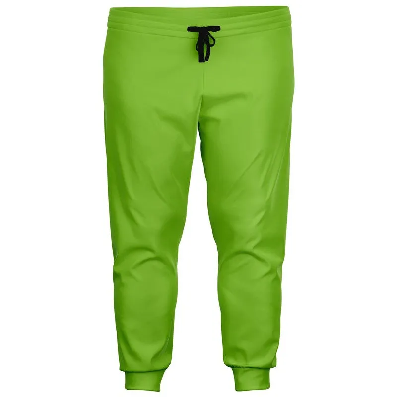 Bright Warm Green Joggers | Unisex | with PLUS sizes | Bright Pure Warm Green | C50M0Y100K0