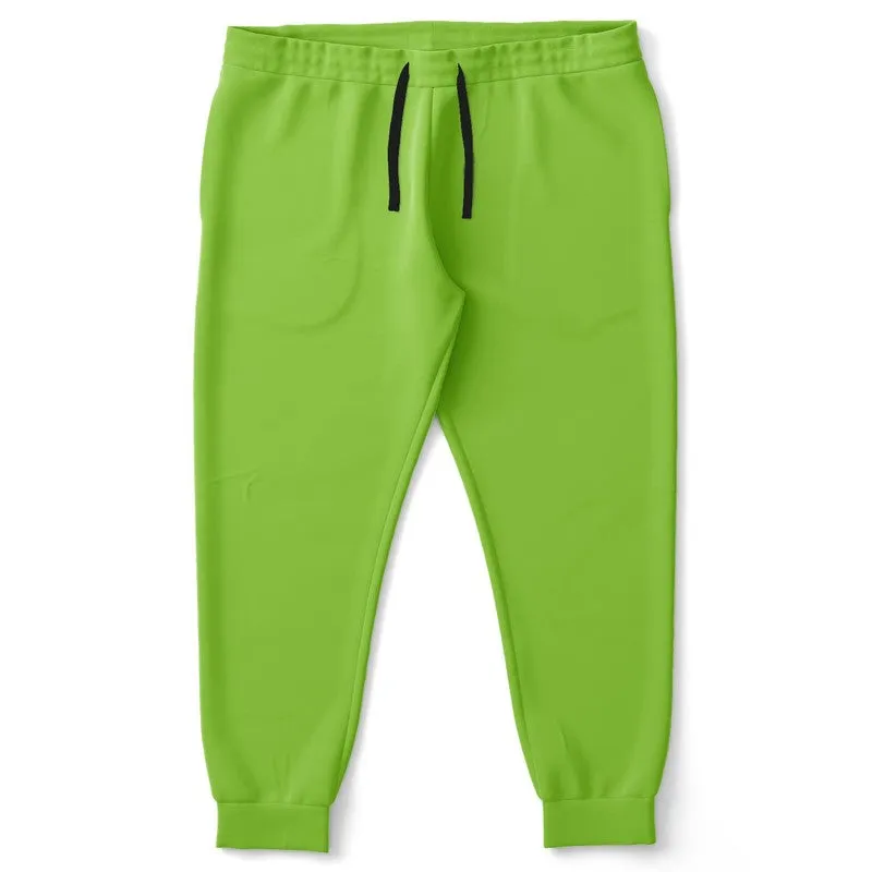 Bright Warm Green Joggers | Unisex | with PLUS sizes | Bright Pure Warm Green | C50M0Y100K0