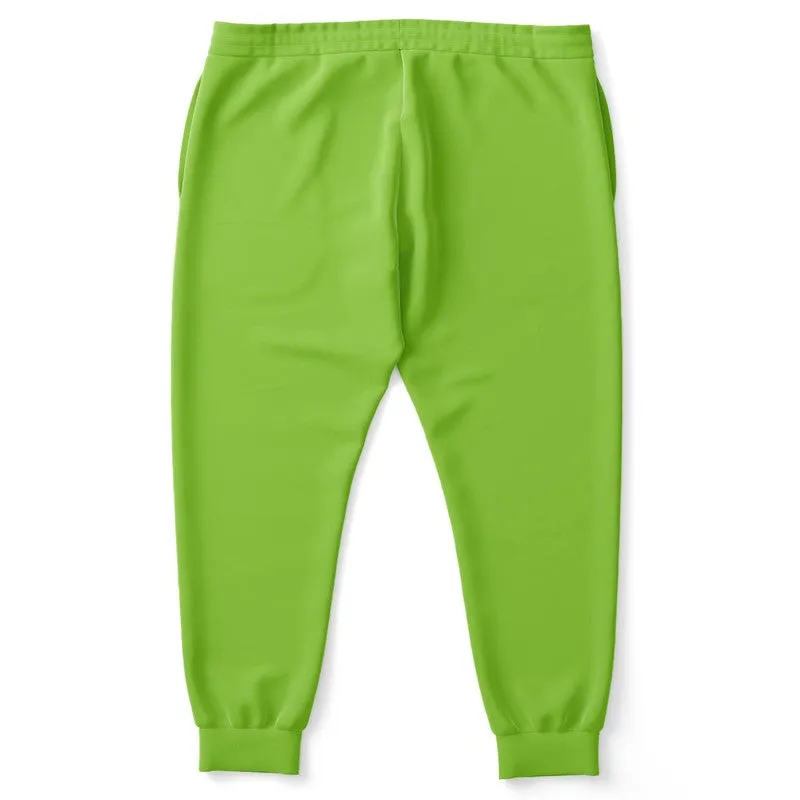 Bright Warm Green Joggers | Unisex | with PLUS sizes | Bright Pure Warm Green | C50M0Y100K0