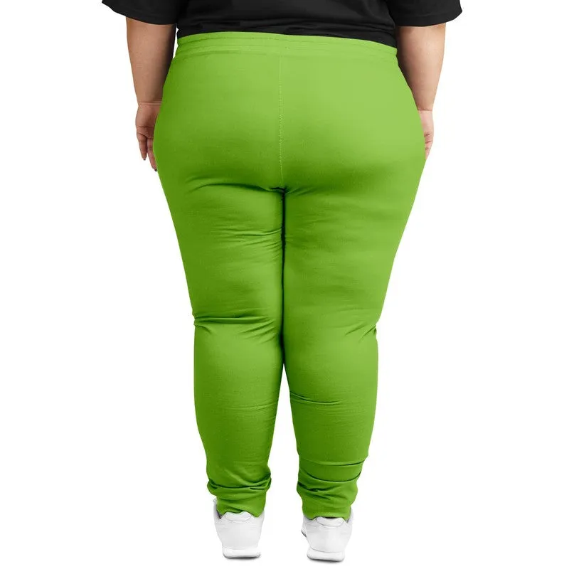 Bright Warm Green Joggers | Unisex | with PLUS sizes | Bright Pure Warm Green | C50M0Y100K0