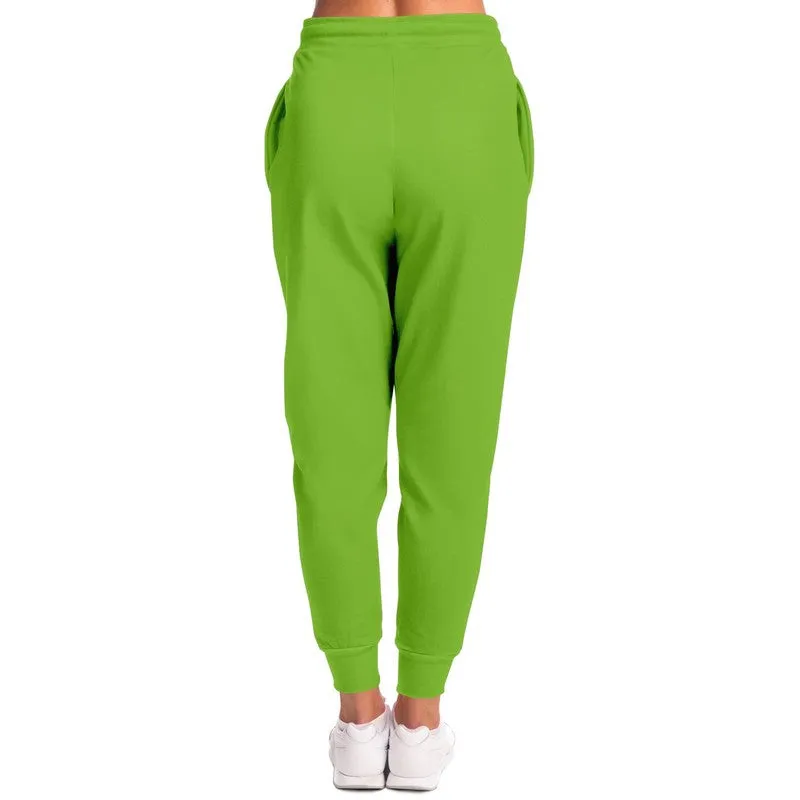 Bright Warm Green Joggers | Unisex | with PLUS sizes | Bright Pure Warm Green | C50M0Y100K0