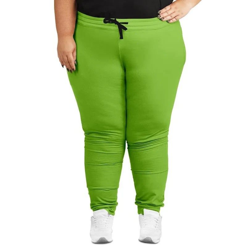 Bright Warm Green Joggers | Unisex | with PLUS sizes | Bright Pure Warm Green | C50M0Y100K0