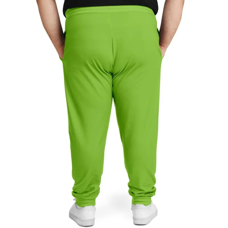 Bright Warm Green Joggers | Unisex | with PLUS sizes | Bright Pure Warm Green | C50M0Y100K0