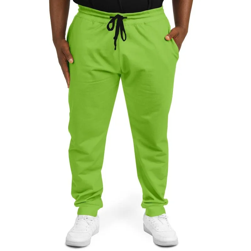 Bright Warm Green Joggers | Unisex | with PLUS sizes | Bright Pure Warm Green | C50M0Y100K0