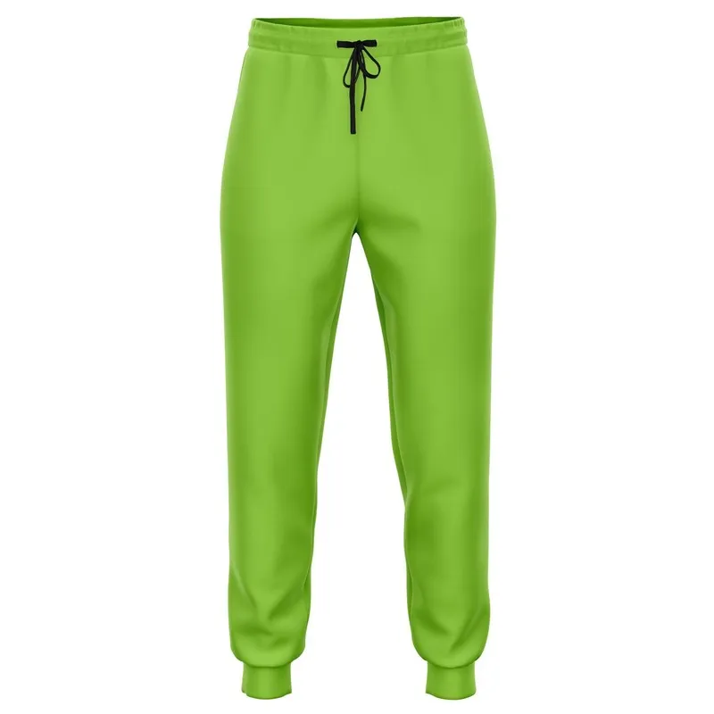 Bright Warm Green Joggers | Unisex | with PLUS sizes | Bright Pure Warm Green | C50M0Y100K0