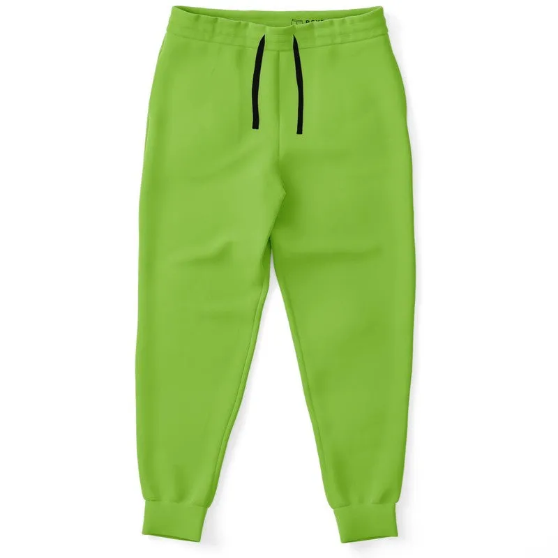 Bright Warm Green Joggers | Unisex | with PLUS sizes | Bright Pure Warm Green | C50M0Y100K0