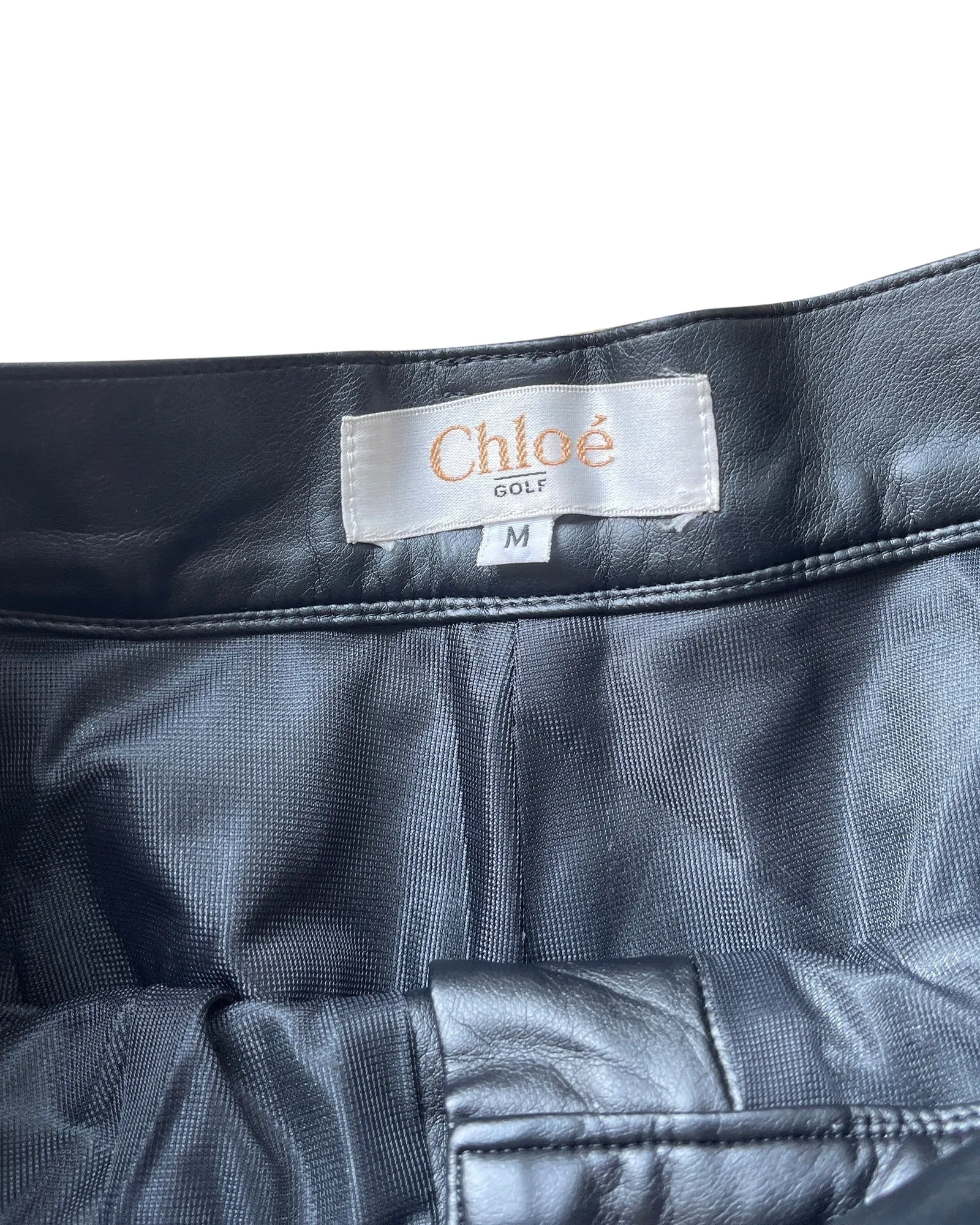 Chloe Golf Golf Faux Leather Pants Black