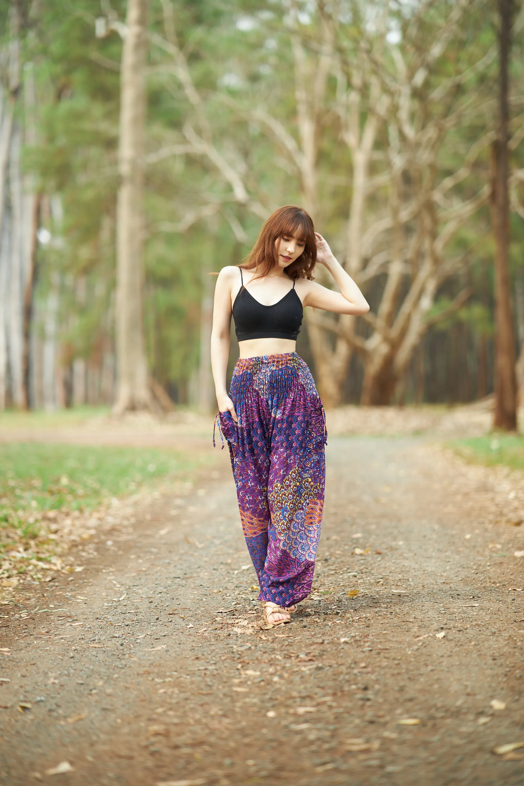 Colorful Peacock Harem Pants