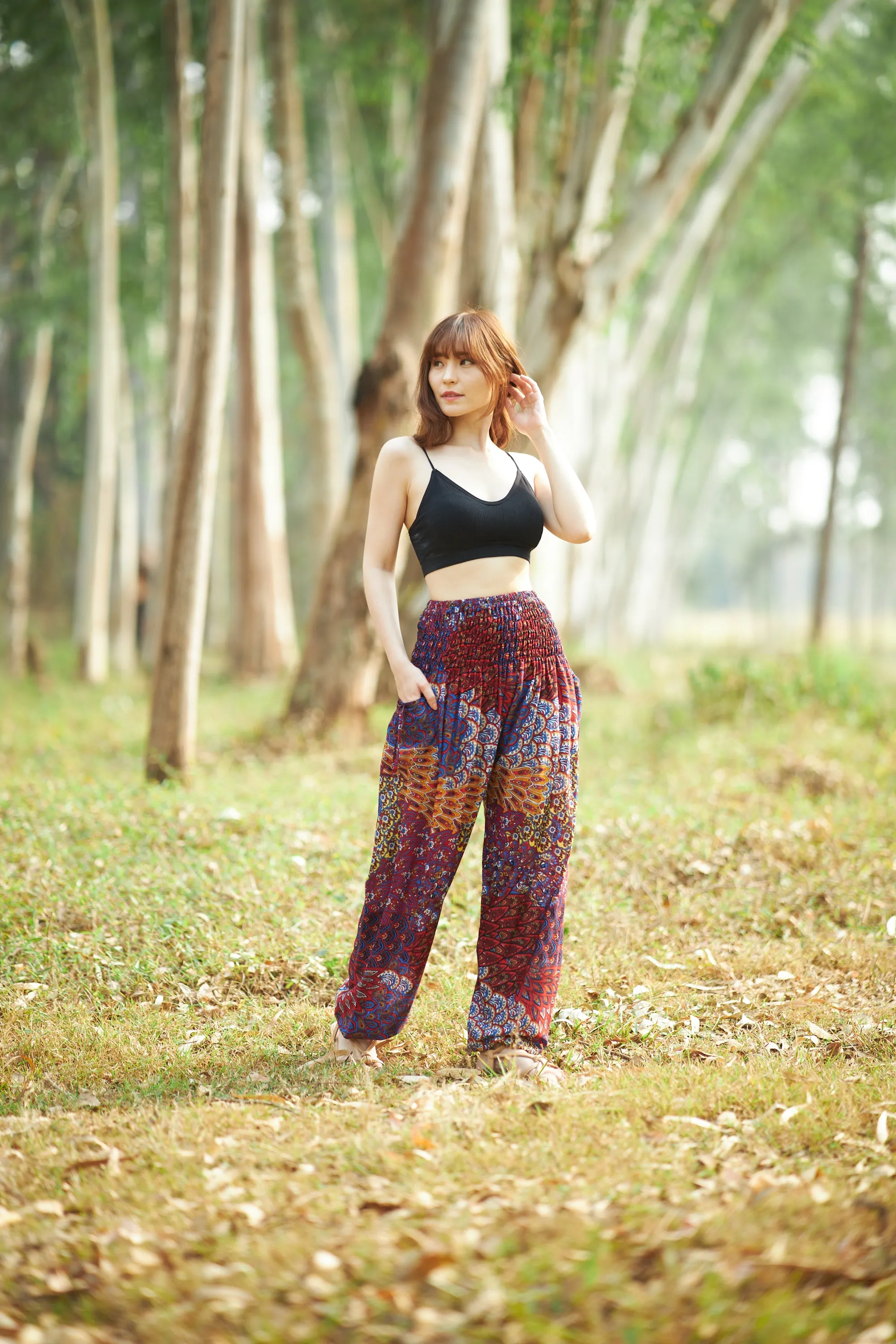 Colorful Peacock Harem Pants