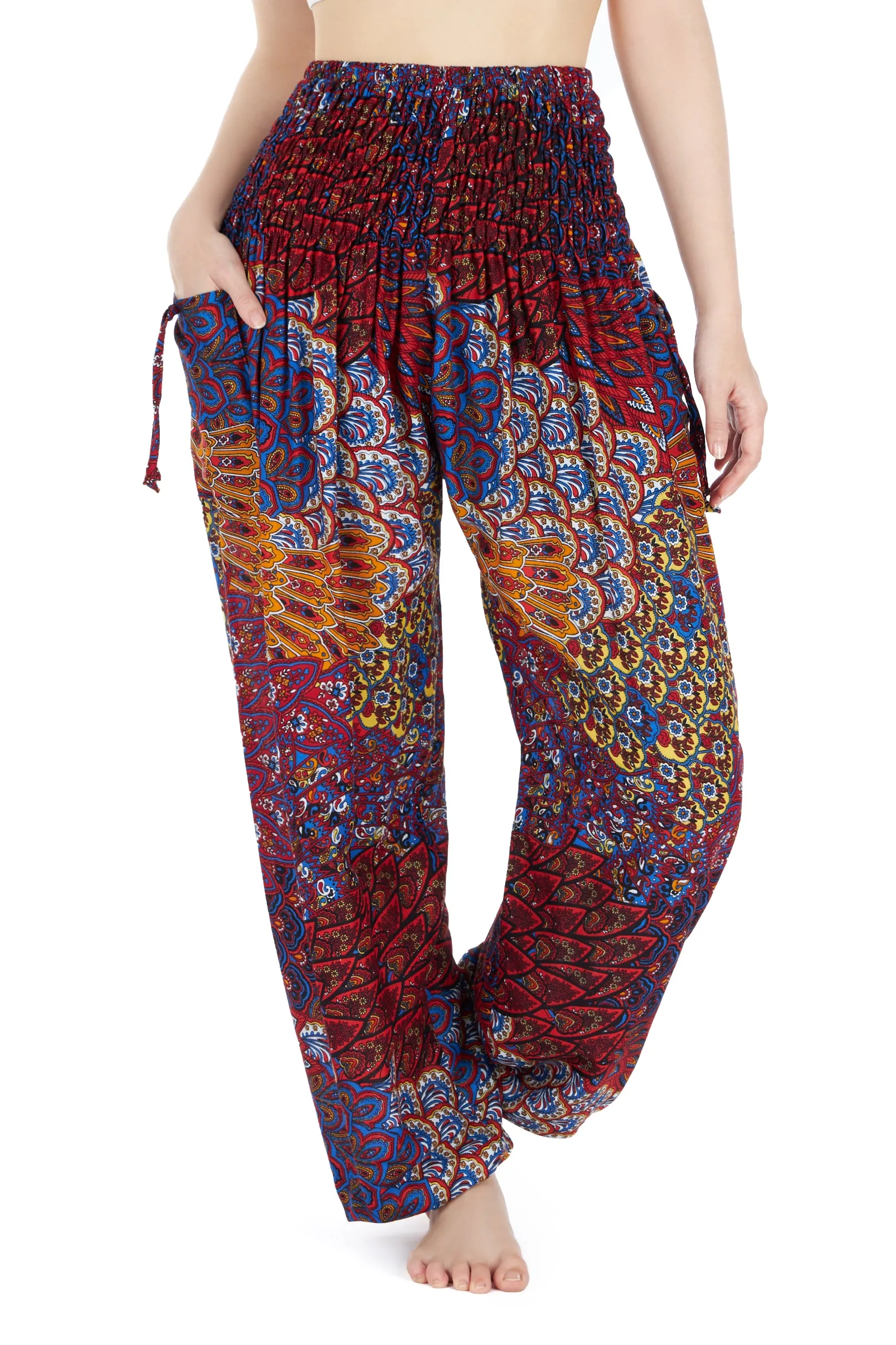 Colorful Peacock Harem Pants