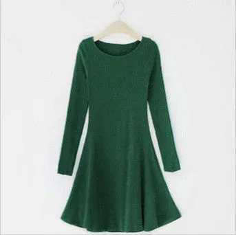 CUTE FRESH PURE COLOR SHOW BODY DRESS