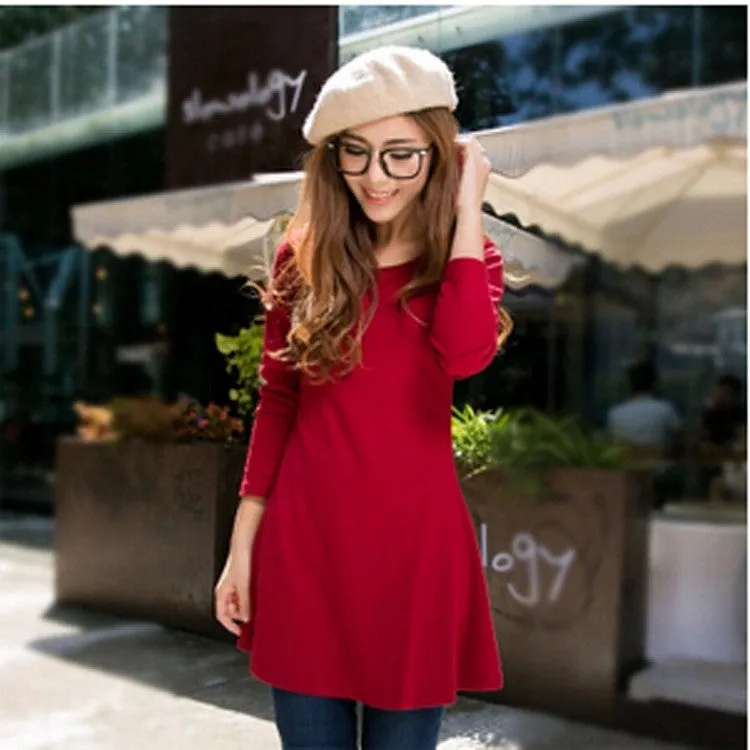 CUTE FRESH PURE COLOR SHOW BODY DRESS