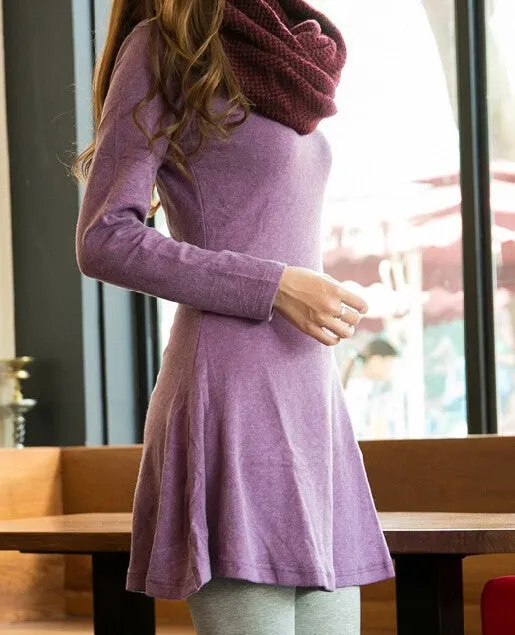 CUTE FRESH PURE COLOR SHOW BODY DRESS