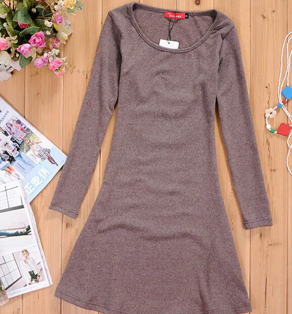 CUTE FRESH PURE COLOR SHOW BODY DRESS