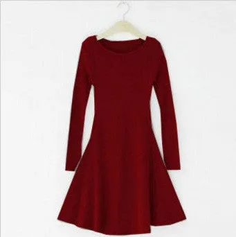 CUTE FRESH PURE COLOR SHOW BODY DRESS