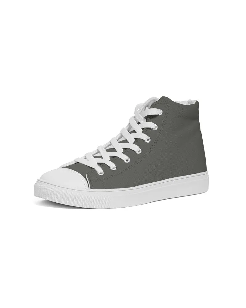 Dark Yellow Gray Women's High-top Canvas Sneakers | Women's | Dark Pale Yellow Gray | C0M0Y10K80