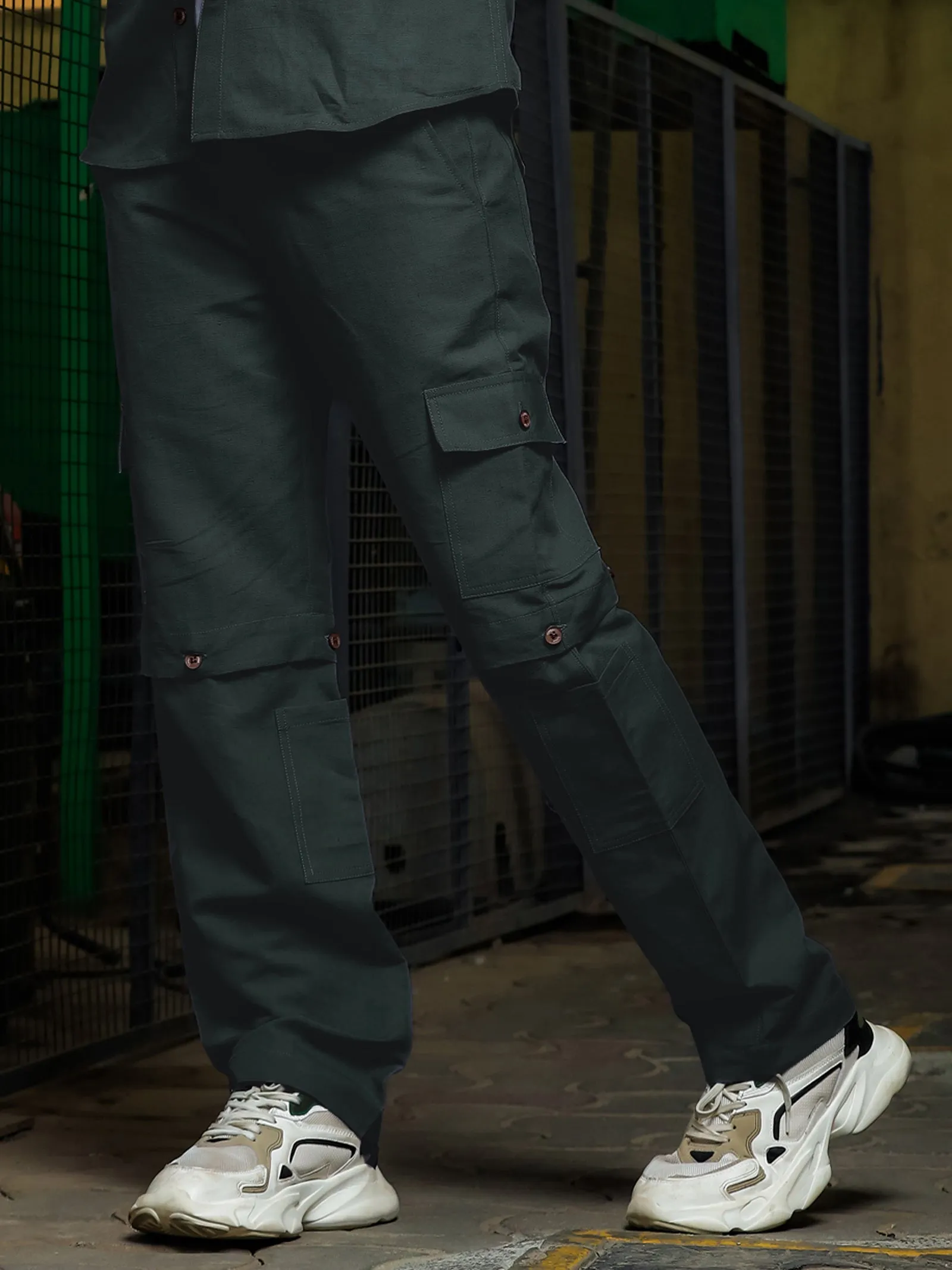 Ezy 2in1 Linen Joggers - Dark Green