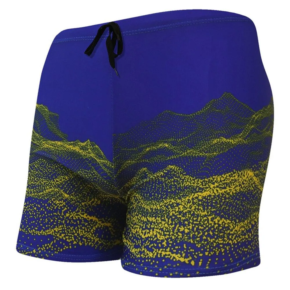 Fashionable Men's Print Swimming Trunks For Pool Beach