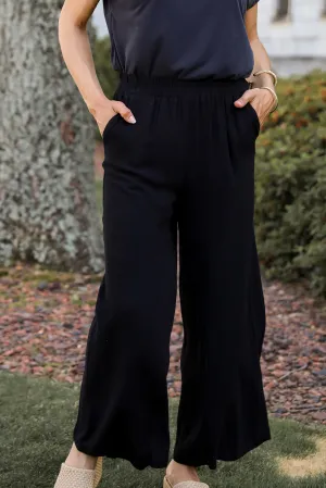 FINAL SALE - Coastal Air Black Linen Pants - DU DEAL