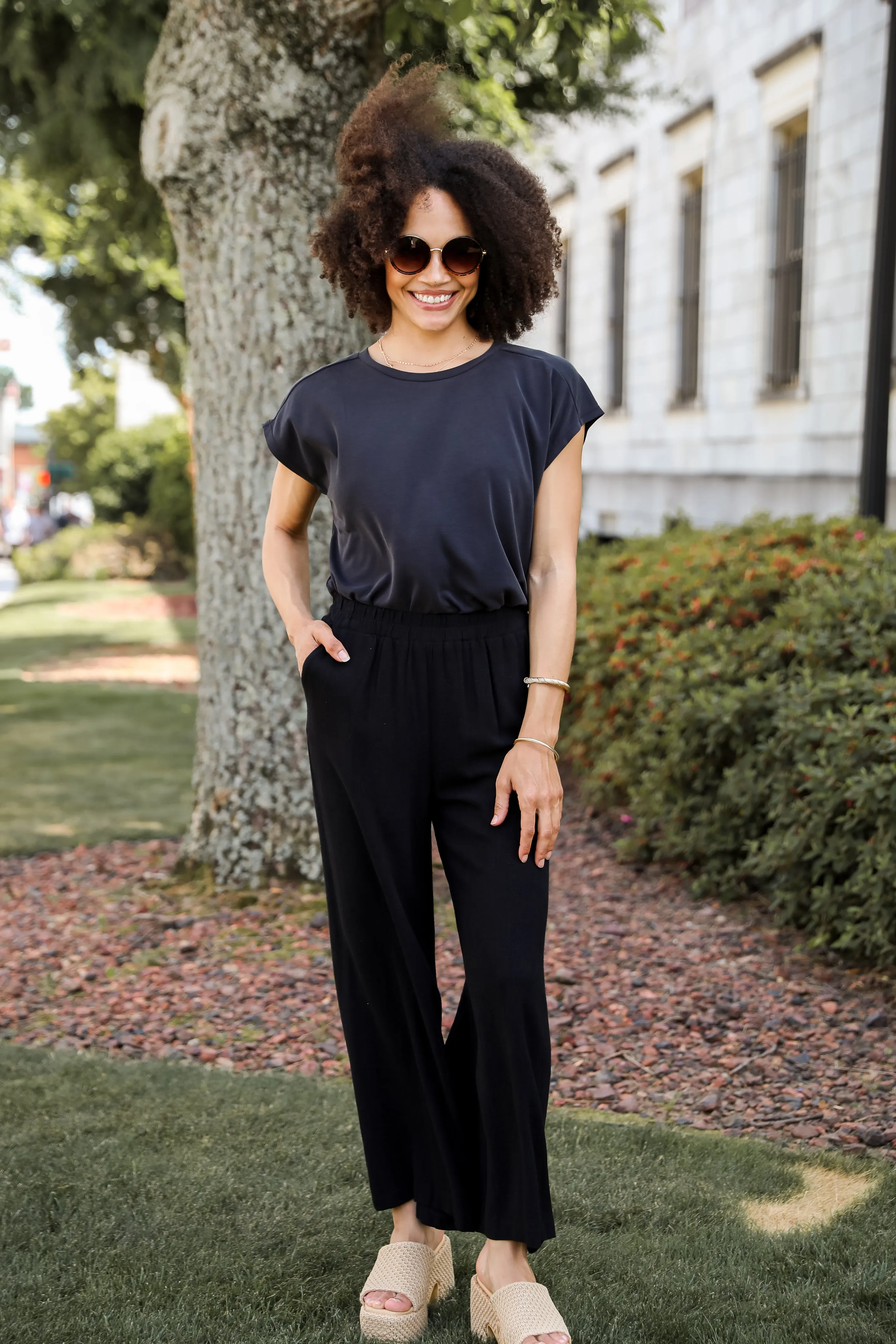 FINAL SALE - Coastal Air Black Linen Pants - DU DEAL