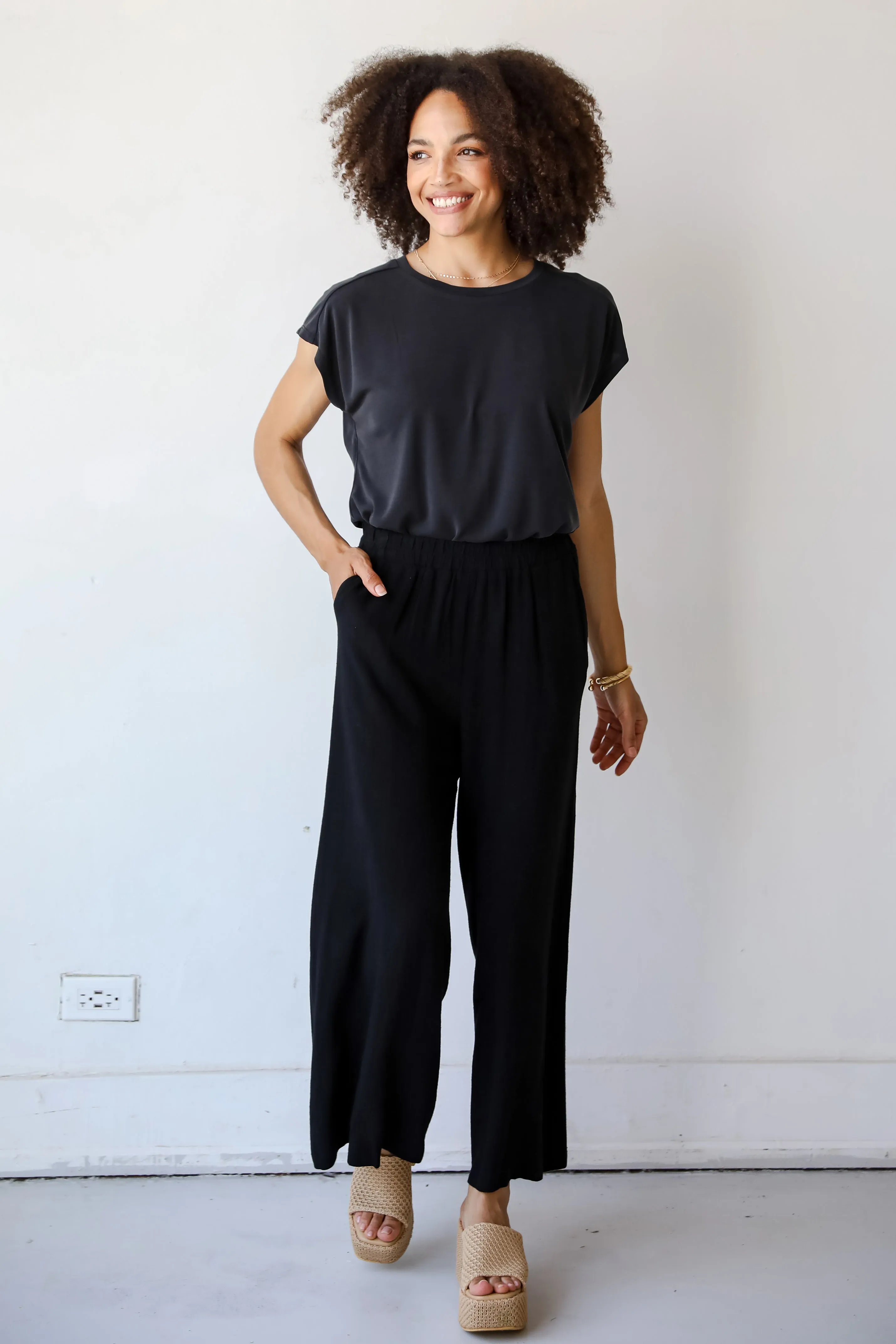 FINAL SALE - Coastal Air Black Linen Pants - DU DEAL