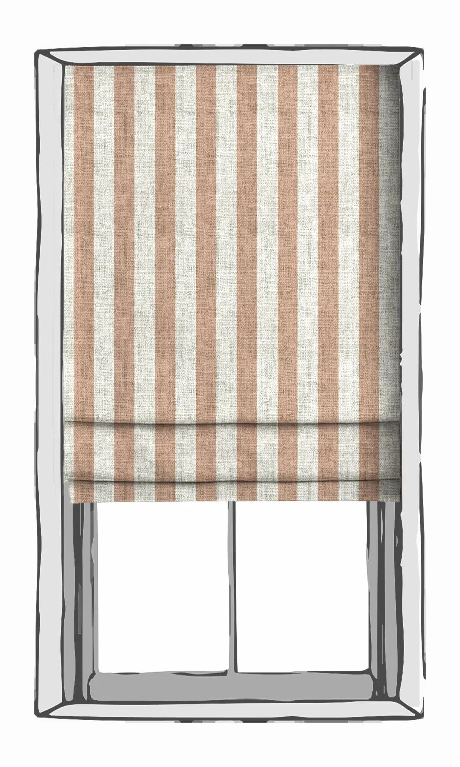 'Florence' Modern Striped Custom Shades (Blush Pink/ White)