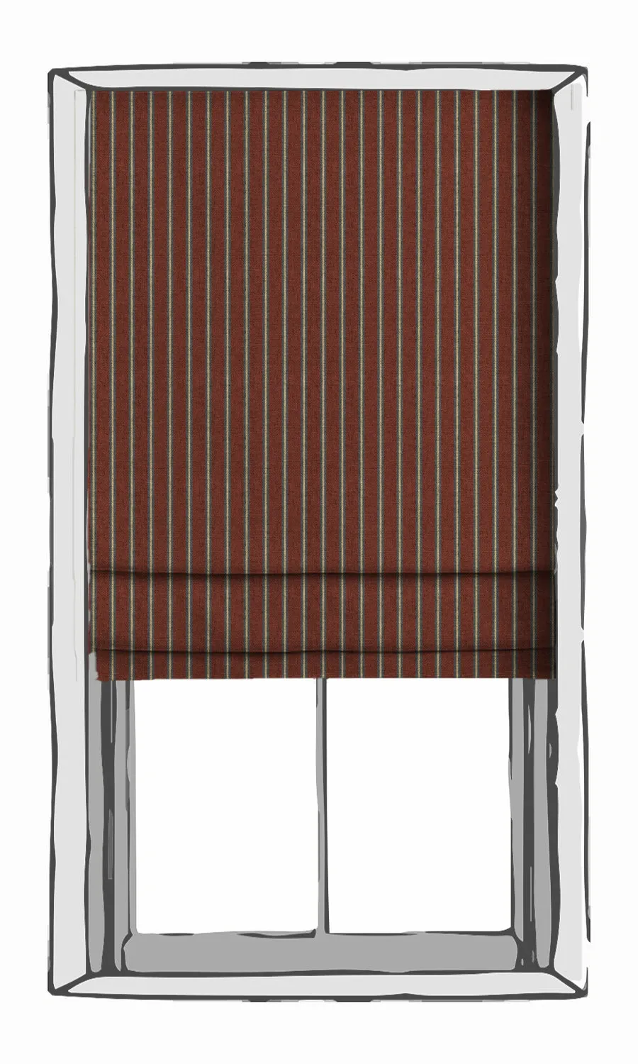 'Flyer Jet' Custom Striped Roman Shades (Red & Grey)