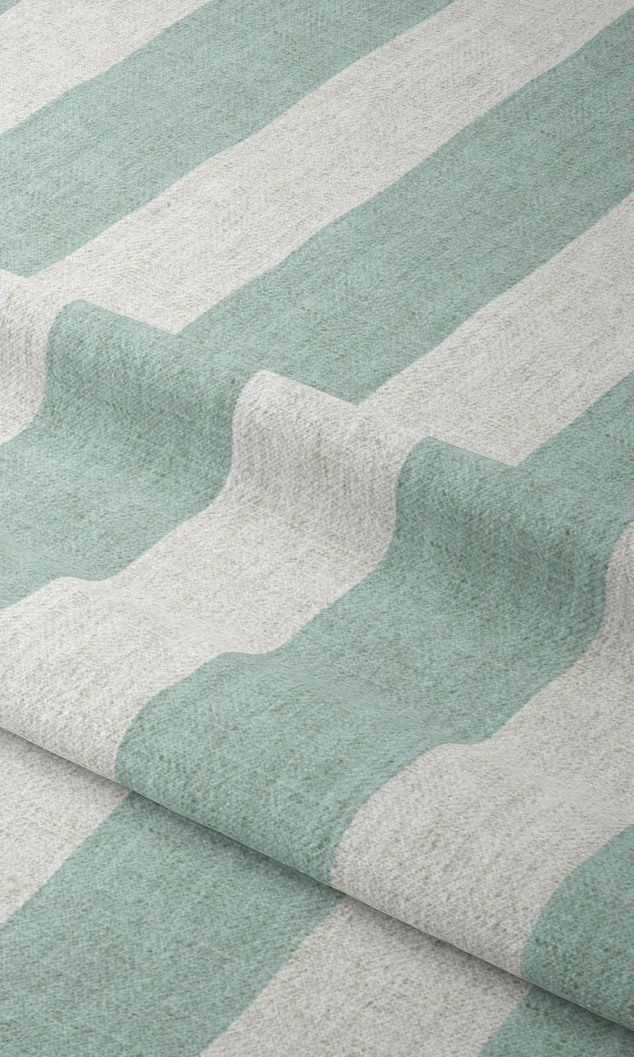 'Fresh Lawn' Striped Print Roman Shades (Aqua Blue/ White)