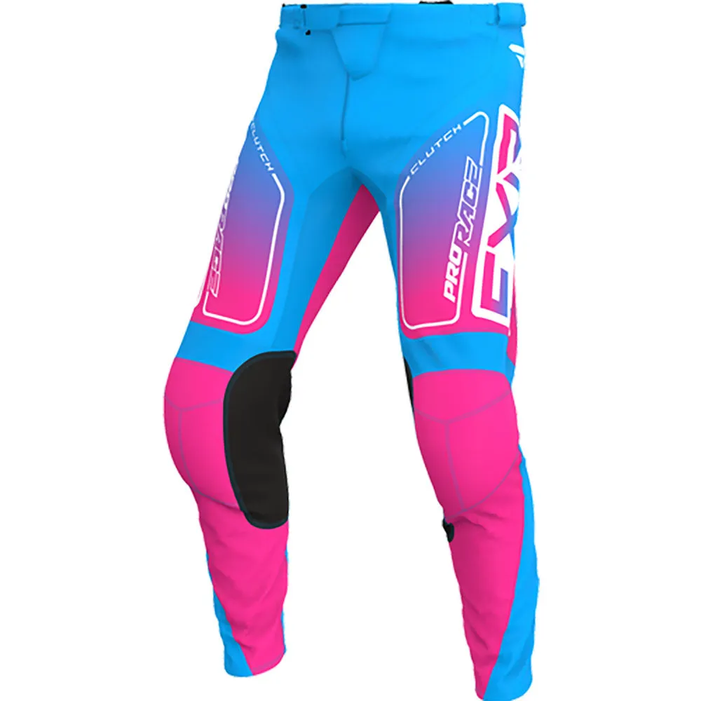 FXR Clutch MX Offroad Pants Cyan/E-Pink Blue