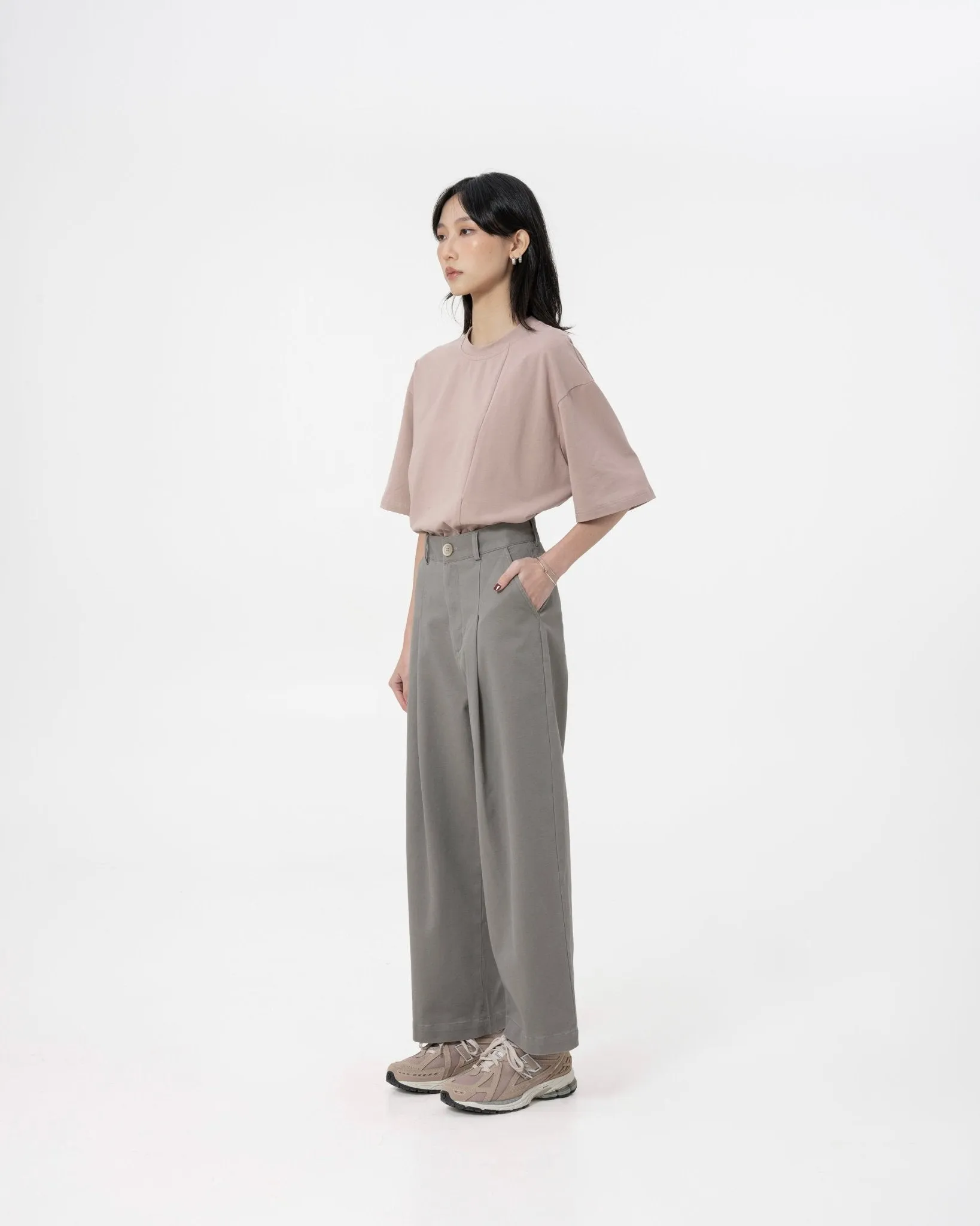 GRAYE Straight Cut Pants - Mauve Gray