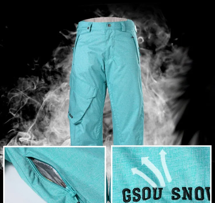 GSOU SNOW Denim Ski Pants Men / Mens Snowboarder Pants